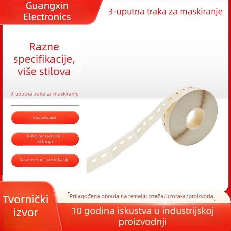 AI spajanje trakom – film s tri otvora, uspravni film, 26×40 mm, bež papir s teksturom, ljepilo na bazi gume, lako se uklanja