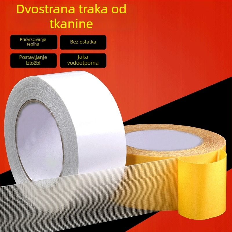 Tkaninska dvostruka ljepljiva traka za fiksiranje tepiha, snažna, lako se reže bez tragova, za vjenčanja, fotografiju i izložbe