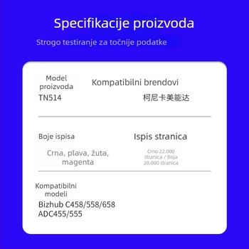 TN514 tonerska kaseta za Bizhub C458/558/658 i ADC455/555 kopirni stroj