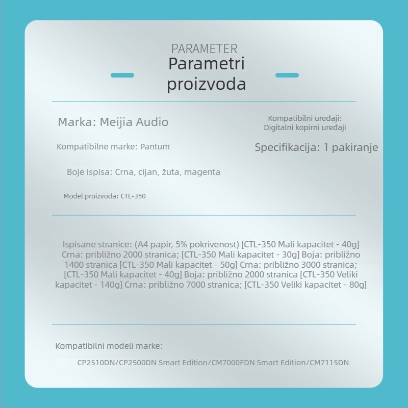 Toner kazeta CTL-350 za CP2510DN CP2500DN CM7000FDN