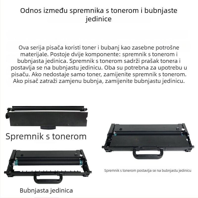 Tonera kaseta i spremnik prašine za Lenovo M200DW/M260DW laserske pisače