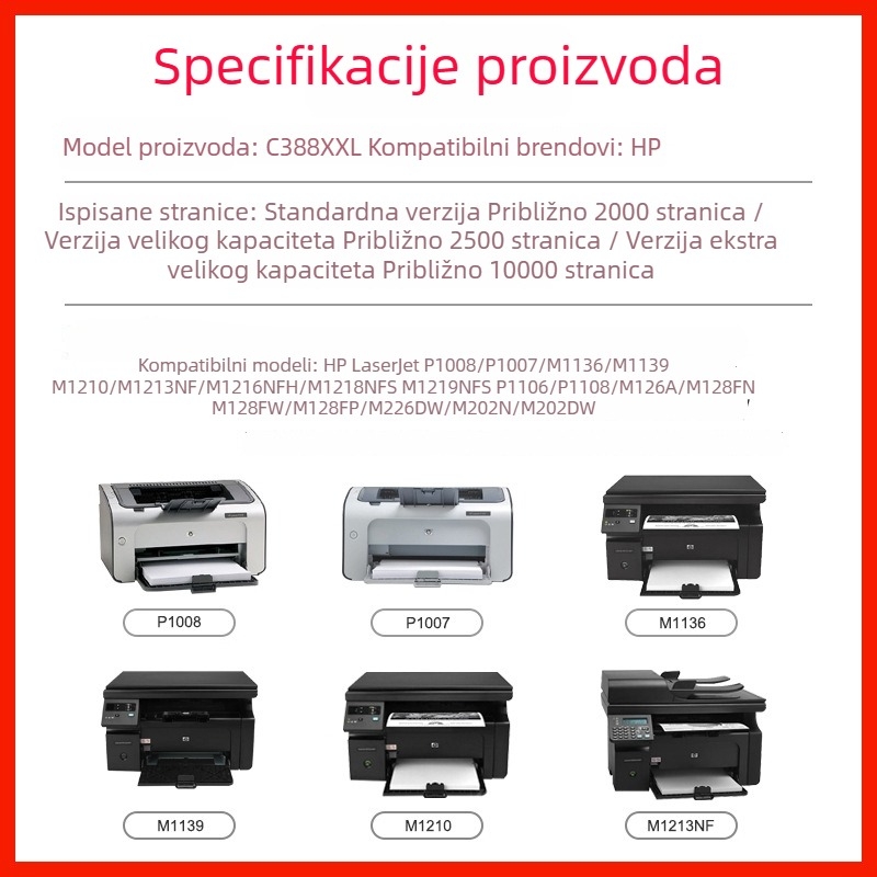 Dongwei CC388A toner kaseta za HP LaserJet P1007/P1008/M1136