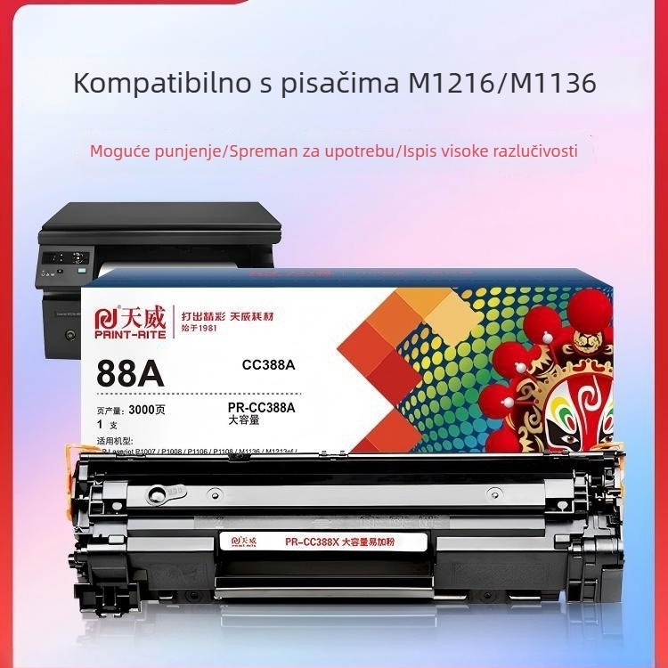 Toner kaseta kompatibilna s HP M1136, 388A/388X, M126A, P1106, P1108, CC388A
