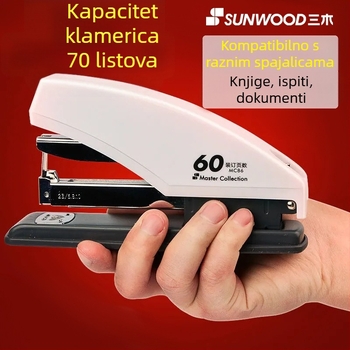 MC86 teški spenjač za papir, kapacitet 70 stranica, otvor 7 mm, kompatibilan s 23/6, 23/8, 23/10