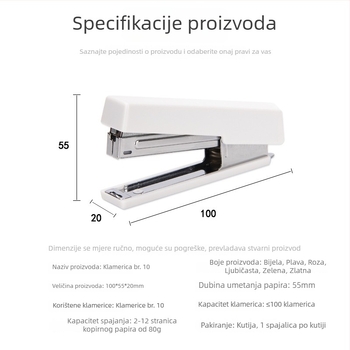Jin Juren Nr. 10 Mini spajalica – Pastelne makaron boje, lagana i kompaktna