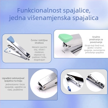 Mini metalna spajalica s jednostavnim dizajnom, pastelne macarons boje, prijenosna za studente i ured