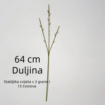 Umjetna cvjetna stabljika duljine 64 cm, s 3 grane i 15 izdanka, DIY dodatak za cvijeće