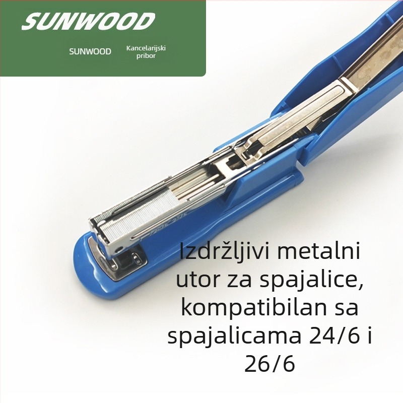 Three Woods NO.8108 spajalica za dokumente, pogodna za učenike i ured, srednje veličine, do 50 listova, kompatibilna sa spajalicama 24/6 i 26/6
