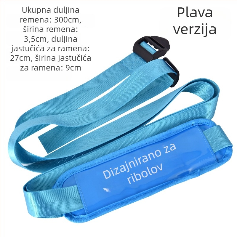 Univerzalni ramenski remen za kutiju za ribolov, s podstavljenim, proširenim jastučićem na ramenu i kopčom