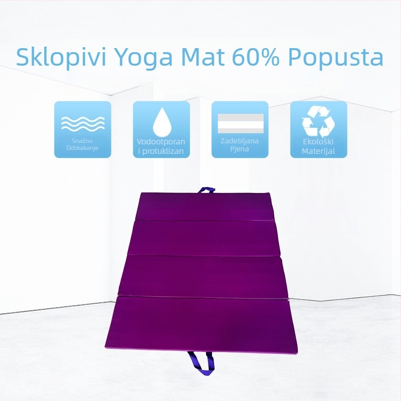 Prilagođeni dječji protuklizni joga madrac, madrac za ples, fitness podloga, četverodjelni sklopivi gimnastički madrac