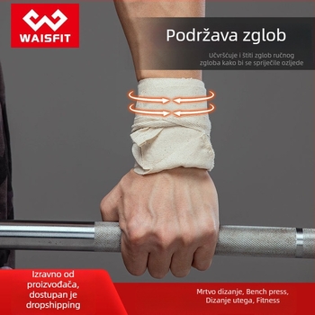 Pamukova traka za zglob za dizanje utega, podrška zgloba za bench press i mrtvo dizanje, dodatak za hvatanje