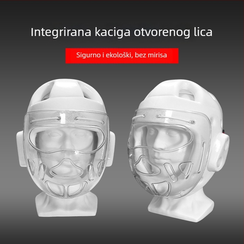 Taekwondo kaciga s maskom, integrirana zaštita glave za djecu i odrasle, dizajn s otvorom za usta za treninge Sanda i borilačkih vještina