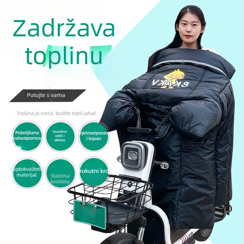 Zimska navlaka za vjetrobran električnog motocikla, s flis podstavom, otporna na vjetar i vodu