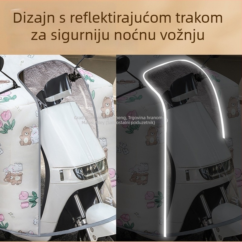 Pokrovna deka otporna na vjetar za električno vozilo, debeli fleece zimi, zaštita ramena i vrata, potpuno pokrivanje, univerzalno za sve sezone, povećana veličina