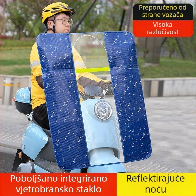 HD prozirni štit za prednje staklo električnih skutera i električnih bicikala – sve sezone
