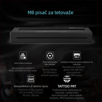 A4 termalni pisač za prijenos tetovaže, prijenosni