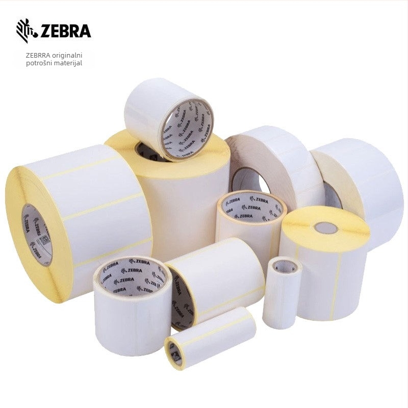 Zebra izvorna naljepnica na premazanom papiru visoke adhezije, 2100T ljepilo, BPA-free, rola za ispis bar kodova za praćenje
