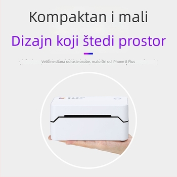 Bluetooth termalni pisač etiketa za ekspresne pošiljke, kompaktni bežični pisač elektroničkih otpremnica, prilagodljiva širina naljepnice 30–80 mm