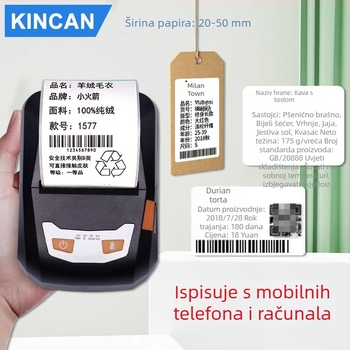 Ažurirani Bluetooth termalni pisač, prijenosni ručni bežični pisač za potvrde, evidenciju zaliha i prodaju, etikete za dostavu