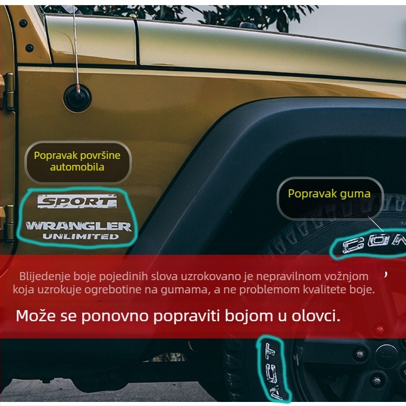 Marker za vijke automotorskog motora s bojom za popravak limenog lima, bijela i zelena