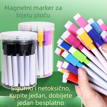 Šareni magnetski marker za ploču, izbrisivi na bazi vode (crna i crvena), pogodni za djecu, nastavnike i ured