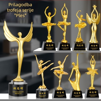 Kristalna trofeja i medalja za plesna natjecanja — kvadratni ples, joga, dječji balet i latinski plesovi — suvenir