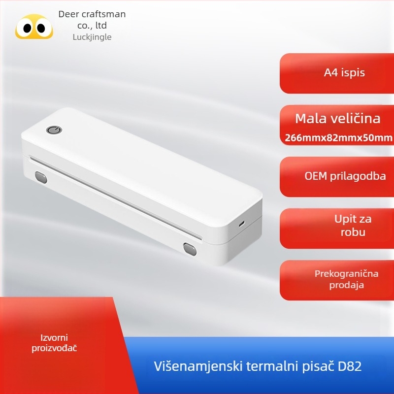 D82 termični pisač bez tinte s Bluetoothom i USB-om za pametne telefone, ured, dom i studente