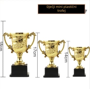 Novi Jin Zun trofej za djecu, bez poklopca, ružičasti dizajn, plast s elektroplatiranim premazom