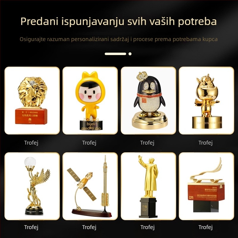 Visokokvalitetni metalni trofej s 3D modeliranjem, prilagodljiv za velike događaje, poslovni suvenir s anime IP temom