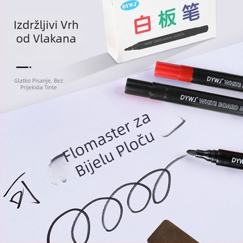 Dvojni marker za ploču s velikim vrhom, pogodan za uredske treninge i nastavnike, lako izbrisiv.