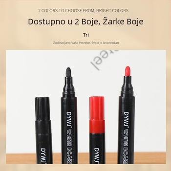 Dvojni marker za ploču s velikim vrhom, pogodan za uredske treninge i nastavnike, lako izbrisiv.