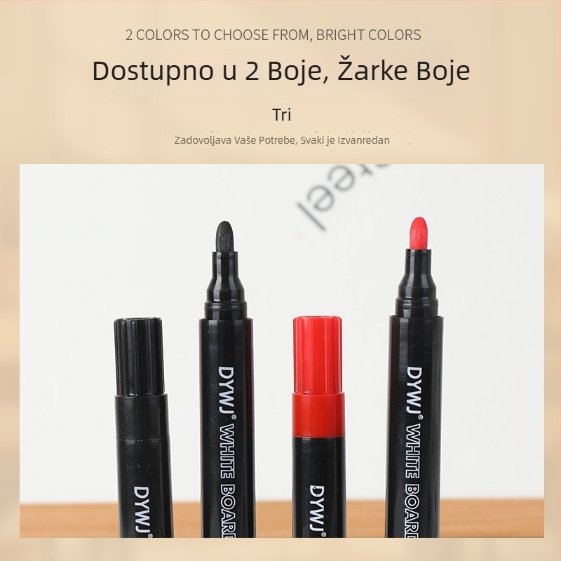 Dvojni marker za ploču s velikim vrhom, pogodan za uredske treninge i nastavnike, lako izbrisiv.