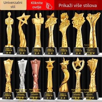 Nagrada od smole za ples, kreativna petokraka zvijezda, za turnire u badmintonu i košarci, prilagodljiva, kristalno-metalni izgled, visokog kvaliteta