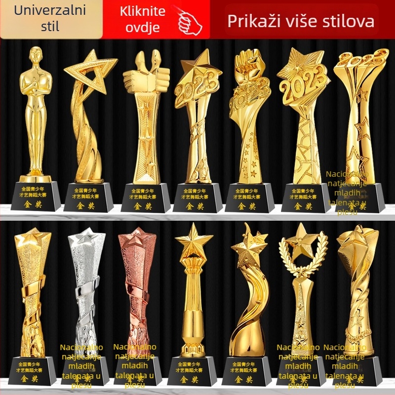 Nagrada od smole za ples, kreativna petokraka zvijezda, za turnire u badmintonu i košarci, prilagodljiva, kristalno-metalni izgled, visokog kvaliteta