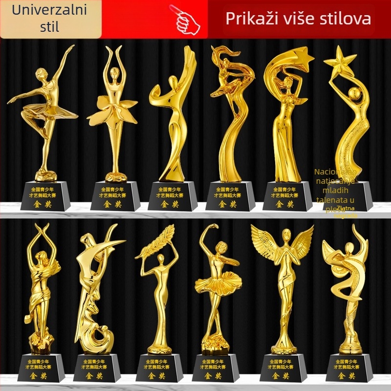 Nagrada od smole za ples, kreativna petokraka zvijezda, za turnire u badmintonu i košarci, prilagodljiva, kristalno-metalni izgled, visokog kvaliteta
