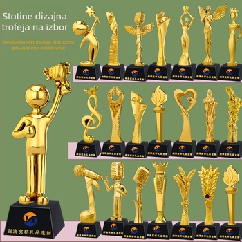 Trofeja od smole s kristalom za školska natjecanja, glazbu i ples – prigodna nagrada za zaposlenike na godišnjoj skupštini tvrtke