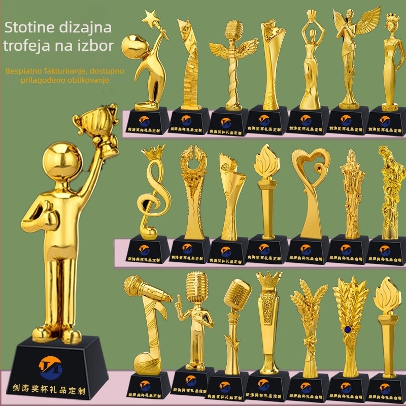 Trofeja od smole s kristalom za školska natjecanja, glazbu i ples – prigodna nagrada za zaposlenike na godišnjoj skupštini tvrtke