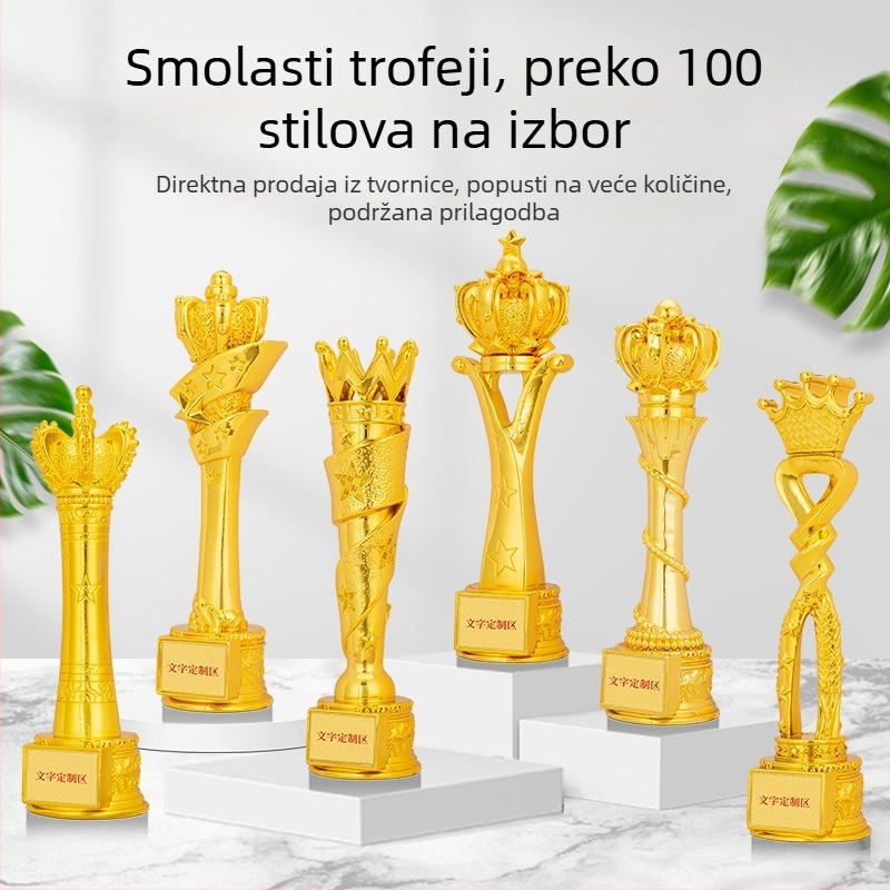 Prilagođeni trofej od smole za nagrade zaposlenika na godišnjem zasjedanju i medalje za plesne, pjevačke i natjecanje u elokvenciji