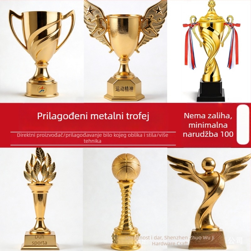 Kreativne personalizirane metalne trofeje i kristalne medalje prvaka za vrtić – nogomet i košarka, sportski dan