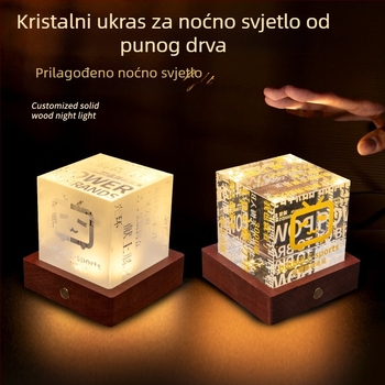Personalizirani osvijetljeni kristalni trofej s tekstovima koncerta, kvadratna svjetleća lampica, dekorativni kristalni ukras