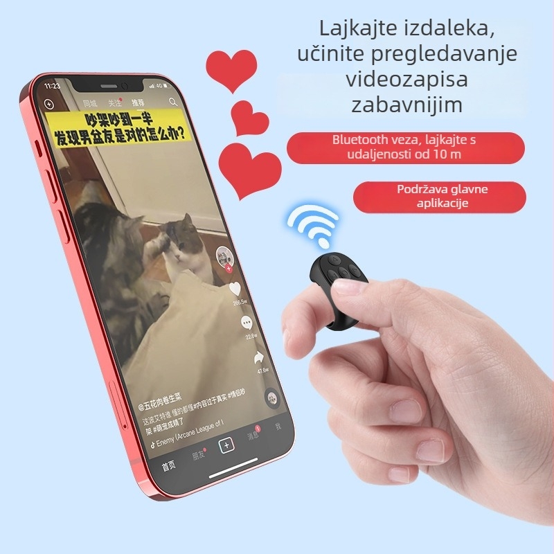 Bluetooth pametni prsten za prebacivanje stranica za TikTok i Douyin – daljinsko upravljanje prstom i selfie uređaj