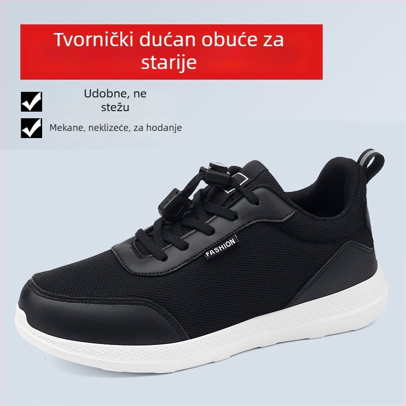 Laki ženski hodajući cipeli za proljeće–ljeto, prozračne, protuklizne, mekani đon, za starije žene
