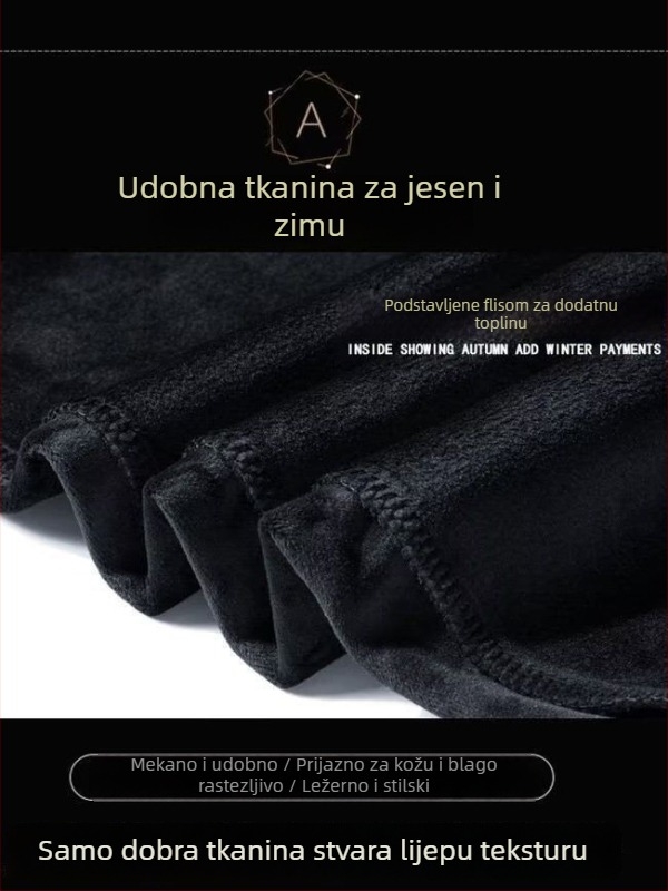 Ženske jogger hlače s flecom, debeli sloj, jednobojne, opuštena silueta, elastične manžetne pri gležnju, jesen-zima 2023