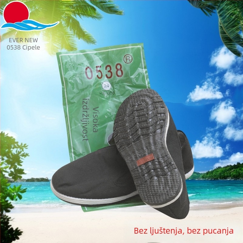 Crne muško-ženske cipele za posao od pamukaste tkanine, slip-on, s gumenom potplatom, prozračne i izdržljive