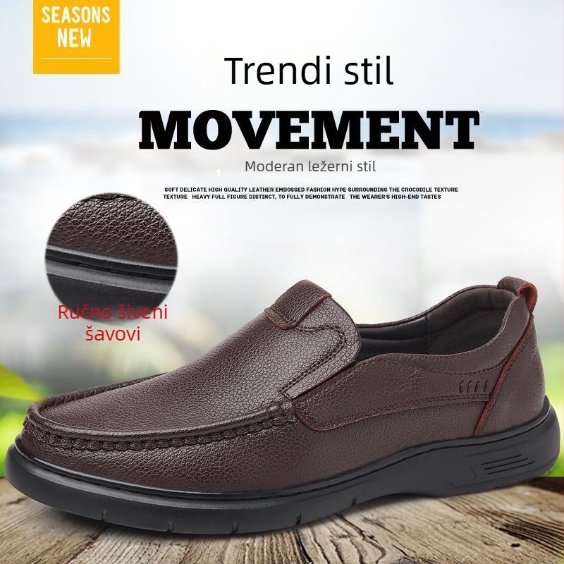 Kadixin muške kožne loaferice - casual poslovne slip-on cipele s mekom podstavom