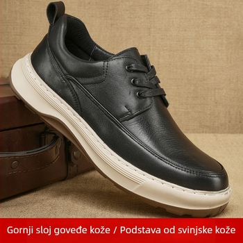 Muške casual kožne cipele za jesen, retro prednje vezivanje, britanski stil, udobna mekana potplata