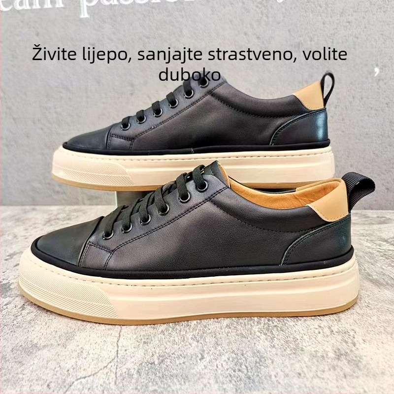 Muške kožne tenisice bez vezica, slip-on, okruglog vrha, gumeni potplat, kožna podstava i ulošak