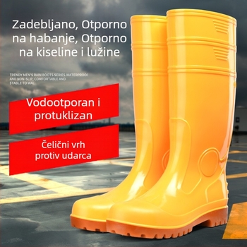 Visoke vodootporne čizme za kišu sa čeličnim prstom, protuklizne, radne cipele za muškarce, gradilište