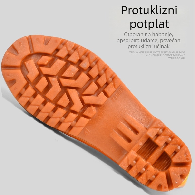 Visoke vodootporne čizme za kišu sa čeličnim prstom, protuklizne, radne cipele za muškarce, gradilište