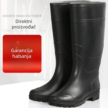 Nove muške čizme za kišu, mat crne boje, visoke, u velikim veličinama, debelo dizajna, protuklizne, otporne na habanje, vodene cipele